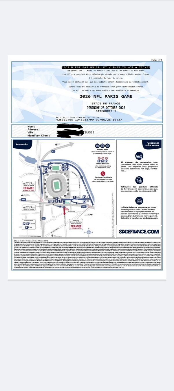 Biglietti: NFL Paris Game, Einzelticket – Usato da Bern venduto da del_567y 1