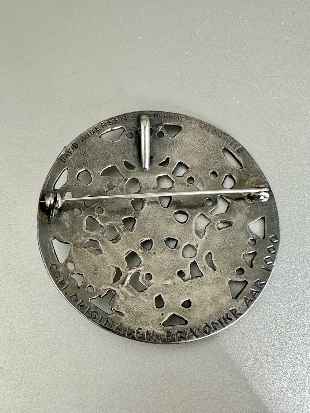 Spille & Fermagli: Vintage 925 Silber Wikinger Anhänger/Brosche, David Andersen – Usato da Onex venduto da Antiqueshow 1