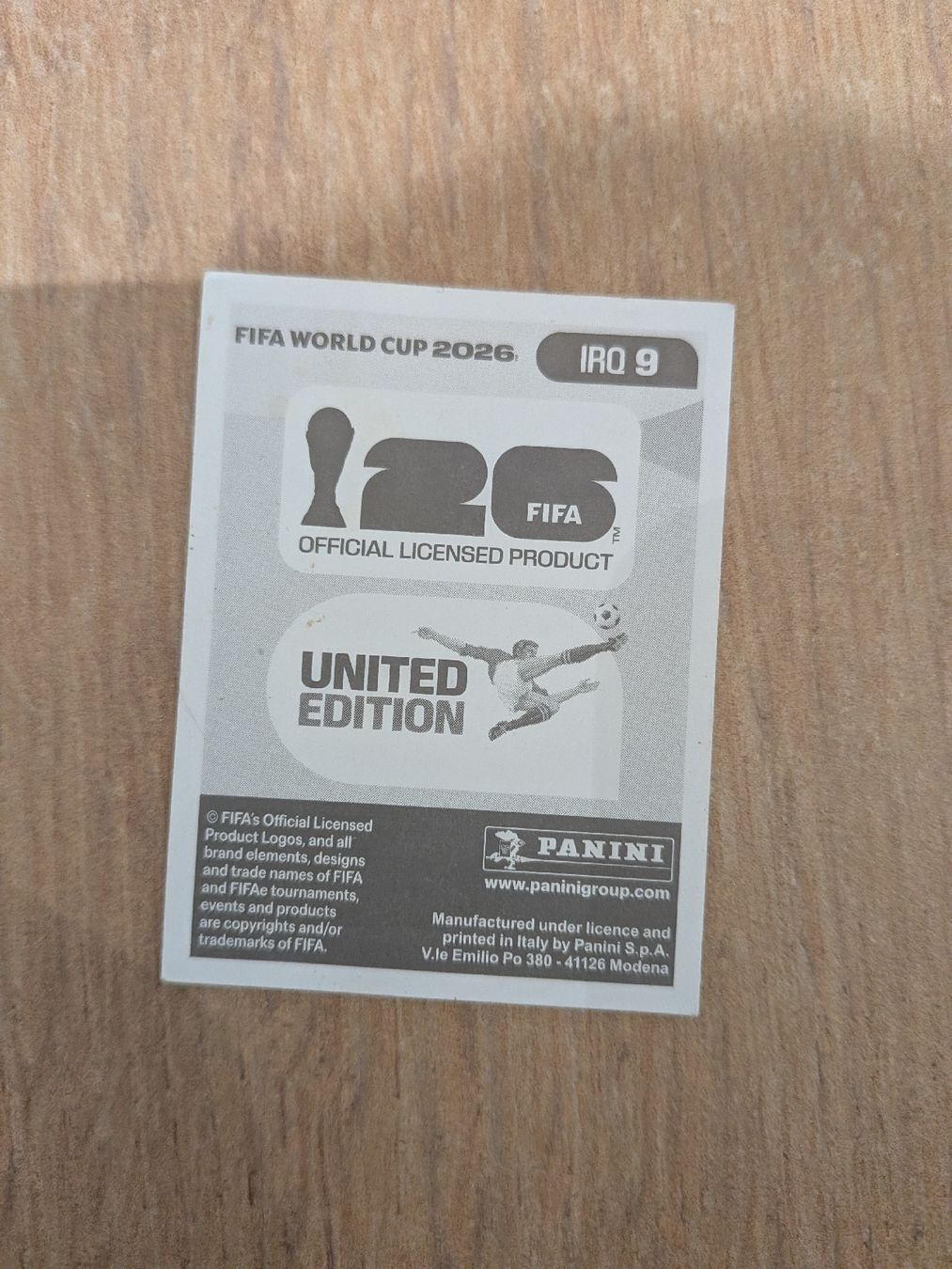 Panini Carte collezionabili: Panini Bild IRQ 9 – Usato da Eschenbach SG venduto da SanFranciscoCalifornia 1