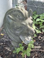 Garten Deko Löwenkopf aus Stein für den Aussenbereich