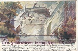Postkarte Eidg. Schützenfest Luzern 1901 5 Rappen Marke 1903