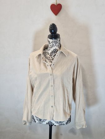 Damen Hemd Cord beige Druckknöpfe Grösse XS guter Zustand
