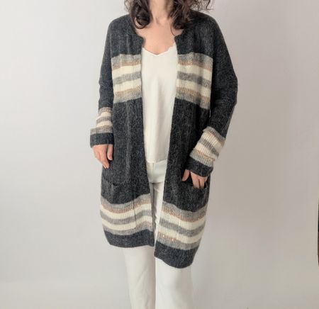 Claire Woman Strickjacke, Wolle, grau Grösse 44