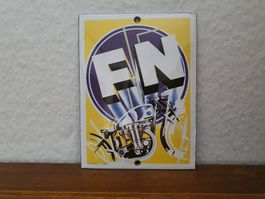 Emailschild FN Motorrad Werkstatt Service Emaille Schild