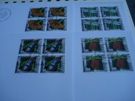Satz Dauermarke Insekten, 2002, FDC Satz + 4erblock, 5 Bel