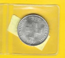 1939 Fr.5.- Laupetaler U.E.vz+/Kat.p = ca. 260.-