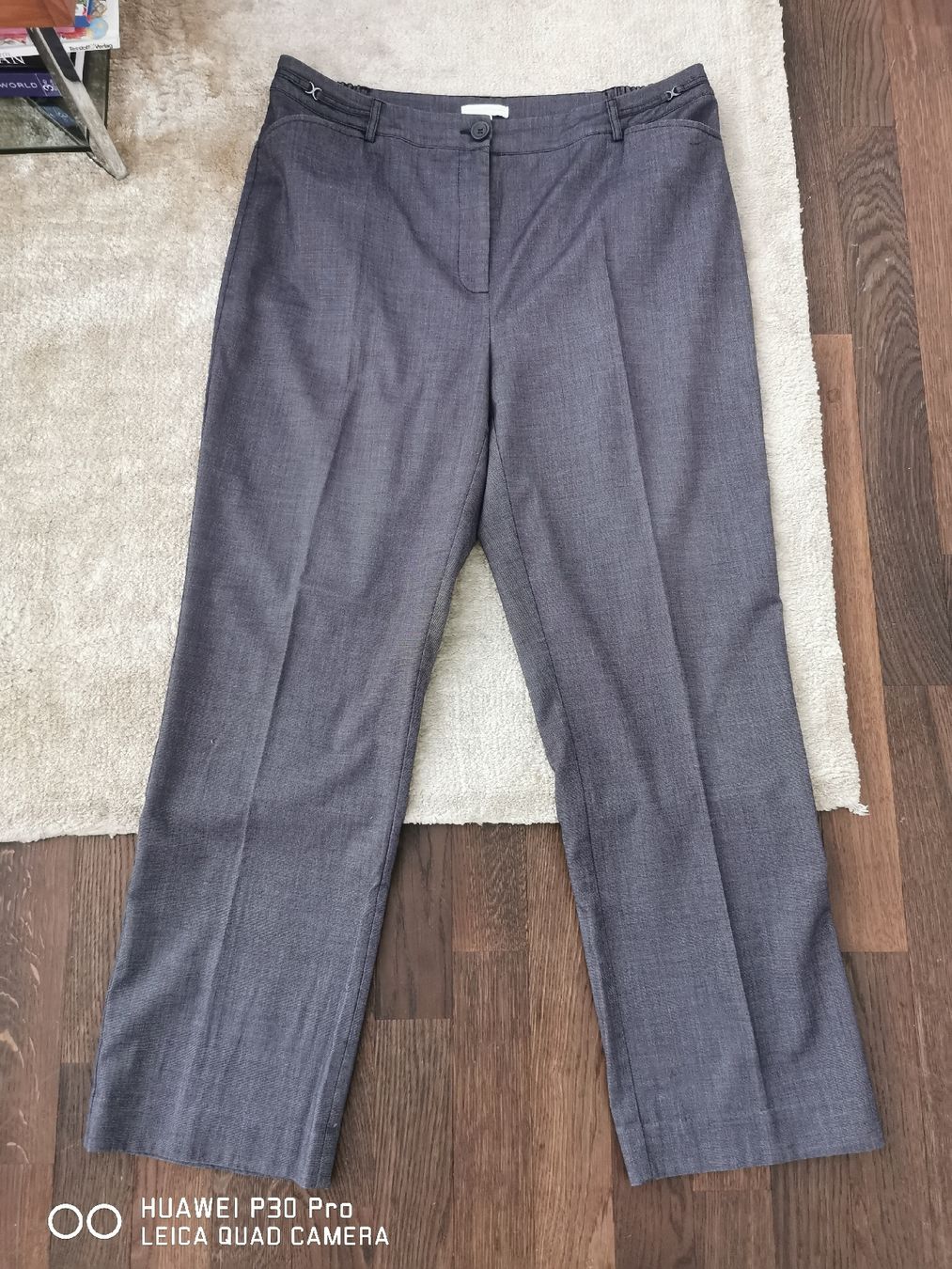 Pantaloni: Charles Vögele Hose, grau, Gr 46, elastischer Bund – Usato da Erlenbach ZH venduto da alisamilana