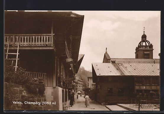 Ansichtskarten: AK Champéry, Café Restaurant du Centre – Gebraucht aus Berlin von bartko-reher