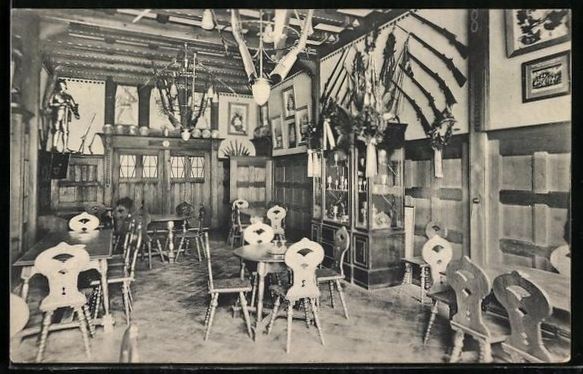 Cartoline postali: Aarau, Hotel Wildenmann, Schützenstube – Usato da Berlin venduto da bartko-reher