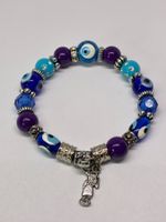 Handgefertigtes Nazar-Armband, Purple Ocean
