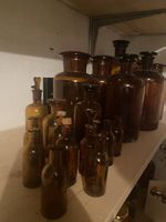 Antike Apothekerflaschen und Apothekergläser  Bernsteinglas
