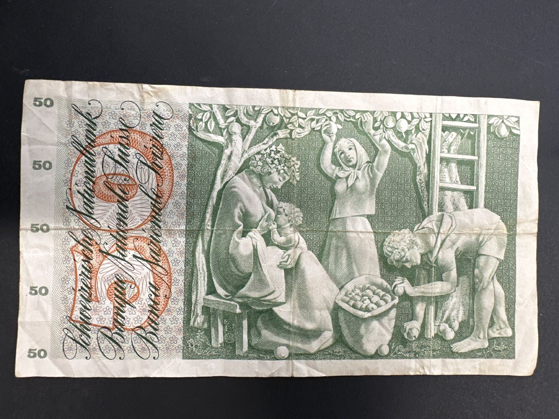 Billets de banque: 50 Fr.-Note Schweiz 1974 – D'occasion à Herisau par herau 1