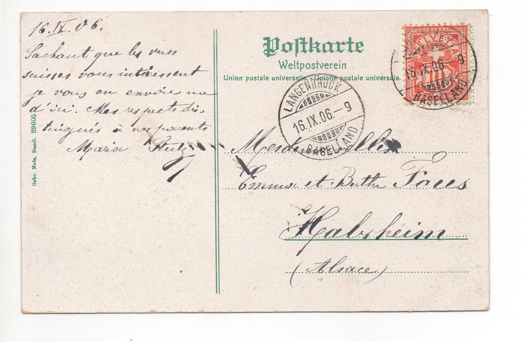 Cartoline postali: LANGENBRUCK Alt-Bechburg animée – Usato da Jona venduto da philajona 1
