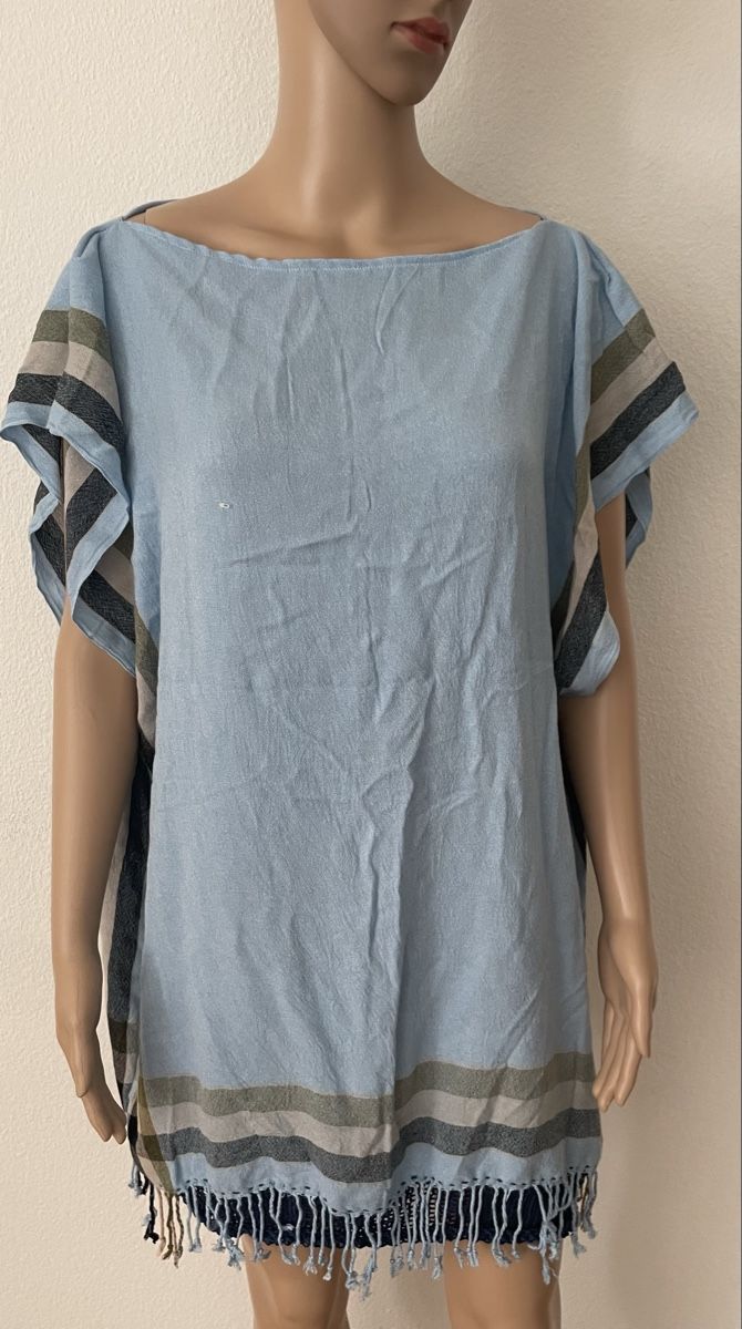 Kleider: Leichtes Kleid hellblau gestreifte, neu – Neu und originalverpackt aus Au ZH von Jaggy4