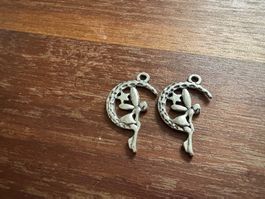 Fee im Mond Glücksbringer, 2 Anhänger