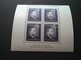 Liechtenstein, Ausschnitt aus Block Rheinberger ** 1938