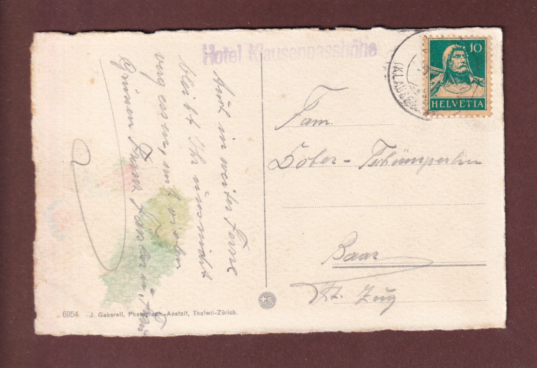 Cartoline postali: Hotel KLAUSENPASSHOHE – Usato da Pully venduto da nicecards-shop 1