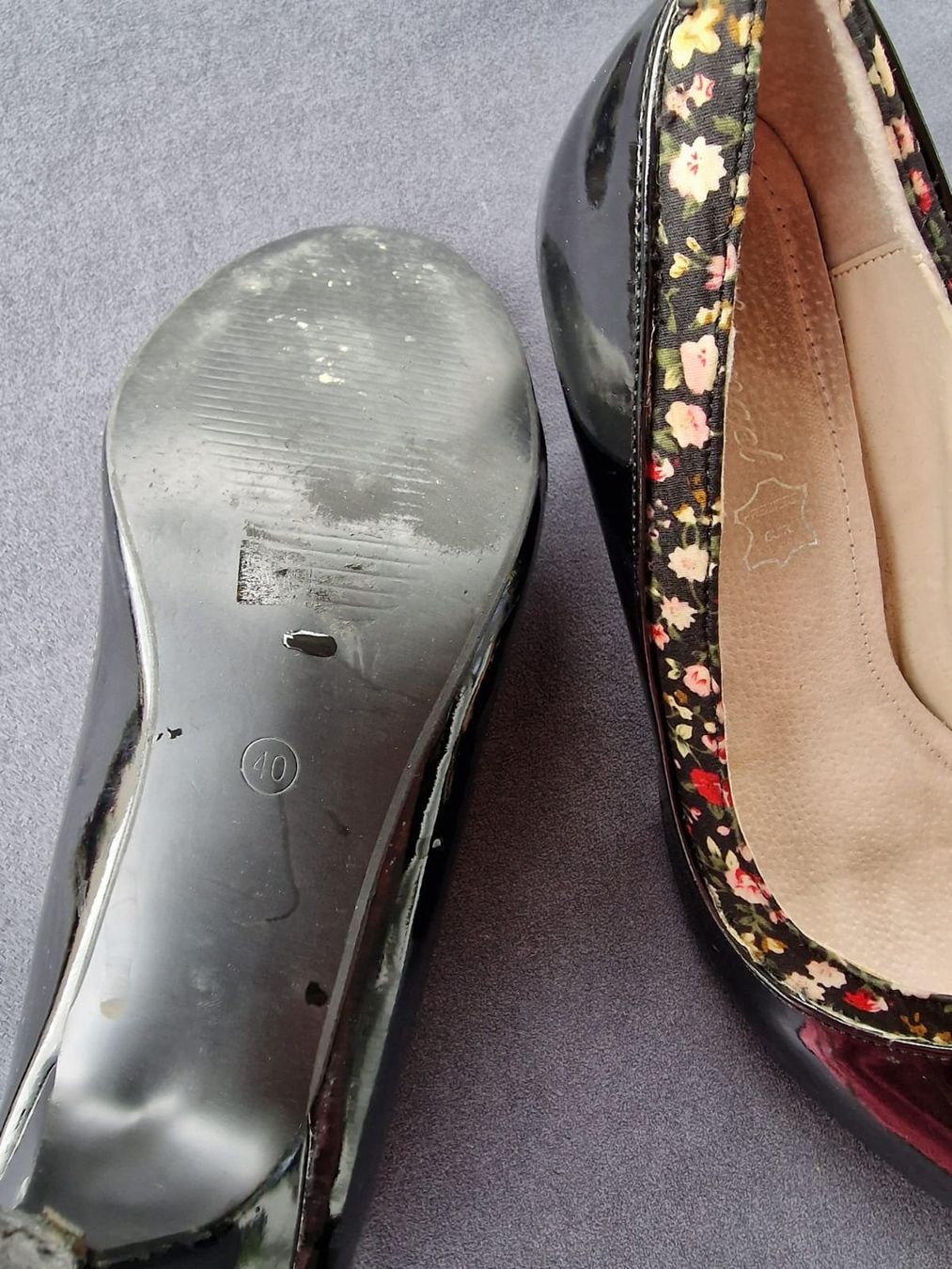 Scarpe da donna: Dirndlschuhe Schwarz mit Blumenrand – Grösse 40 – Usato da Zumikon venduto da pat_m55d 2