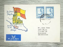 TR84 Enveloppe + Timbre Malaisie 1957