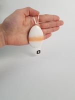 Savona Ei flach Weiss Orange Keramik