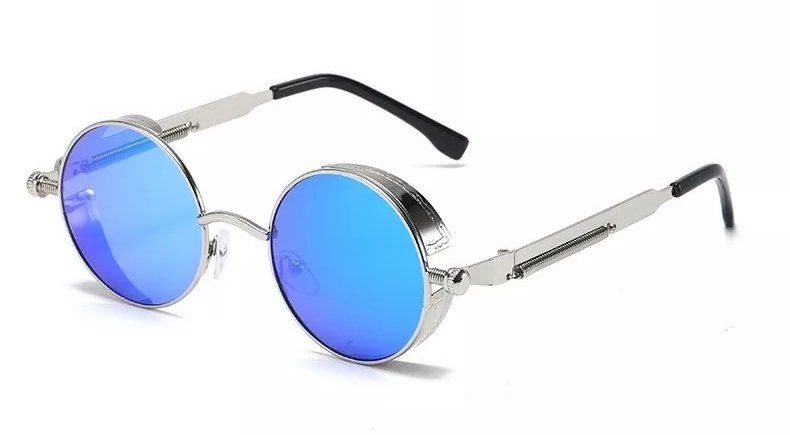 Partychic Hippie Brille – Runde Gläser In 4 Farben, Goldgestell – Für 80er Partys & Karneval – NEU
