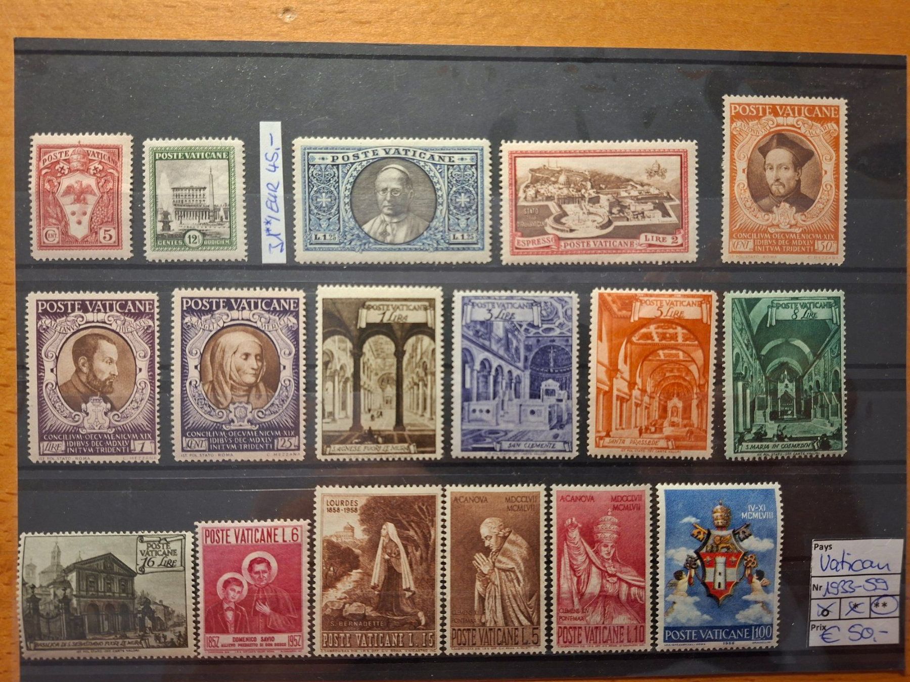 Alle Briefmarken: Vatikan** 1933 - 1959 – Neu (gemäss Beschreibung) aus Confignon von Alfda2000