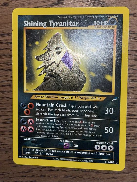 Shining Tyranitar 113/105 Pokemon Neo Destiny (Neu (gemäss