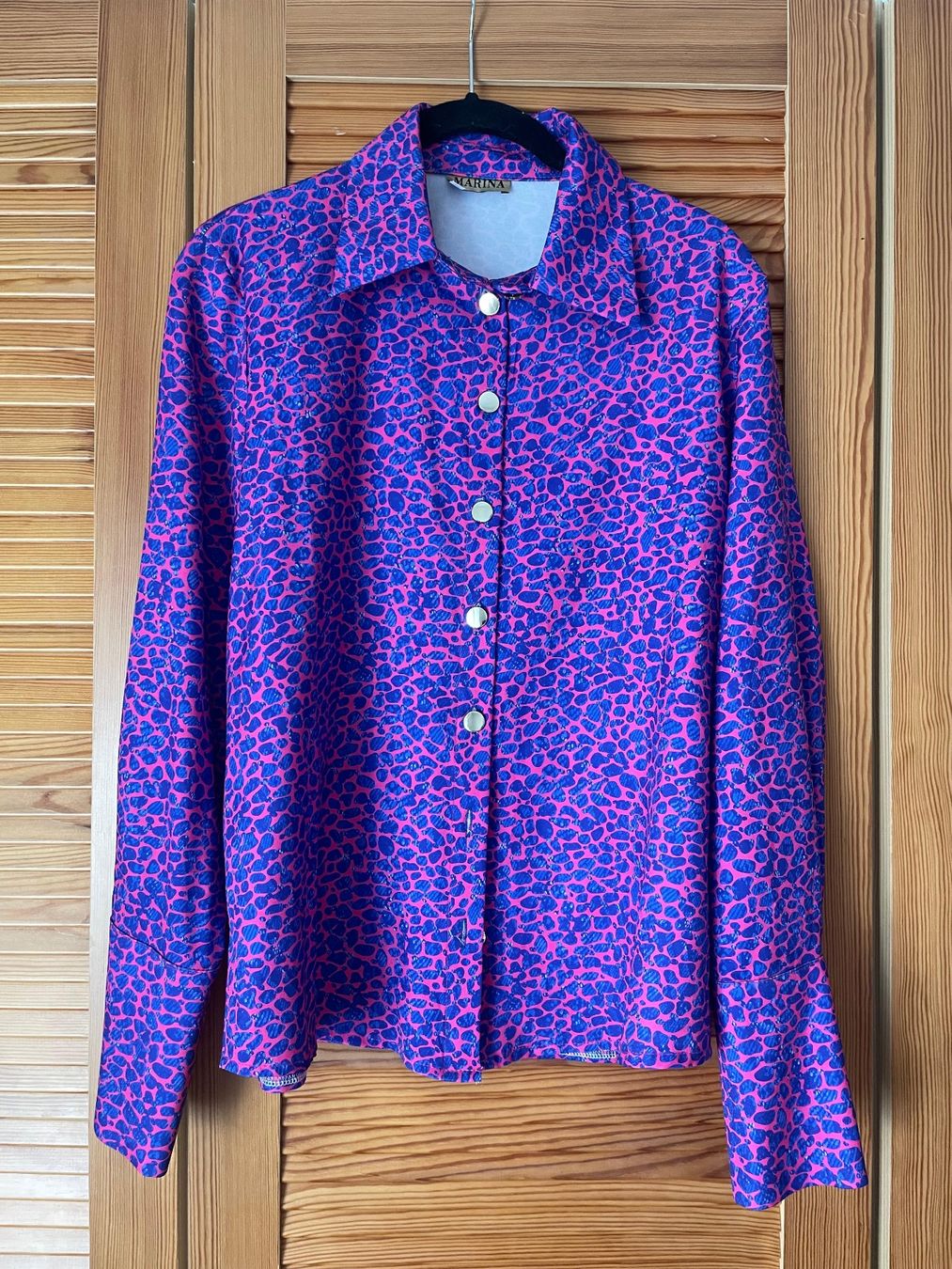Camicette: Leichtes Hemd mit abstraktem Muster Blau-Pink, Grösse M – Usato da Winterthur venduto da GrobyK