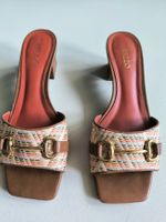Braune Sandale mit niedrigem Blockabsatz – Kamelbraun, 39