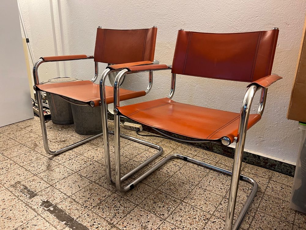 Stühle (Still Bauhaus) Freischwinger 2.Stk Leder Cognac Kaufen auf