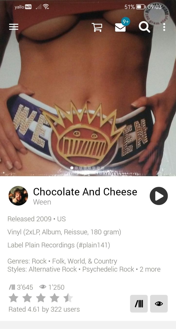Dischi in vinile: Ween chocolate and cheese vinyl – Nuovo (secondo la descrizione) da Zuerich venduto da Culoshaker 1