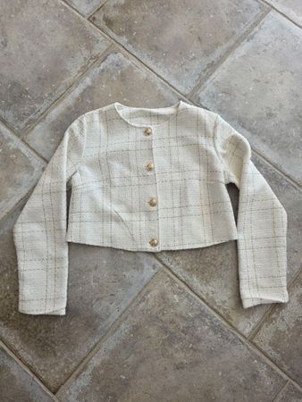 Tweed Blazer / kurzer eleganter Blazer Gr. M