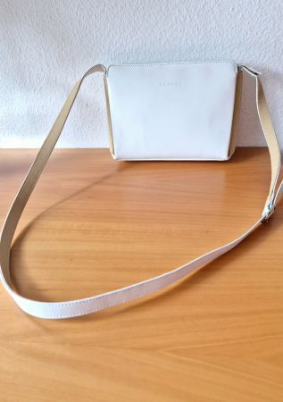 L. CREDI TASCHE BAG LEDER LEDERTASCHE BEIGE CREME CLUTCH TOP