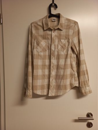 Urban Classics Hemd Gr. S Beige/Weiss Kariert