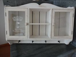 Wandschränkli/Hängeschrank mit Glas-Türen, Weiss