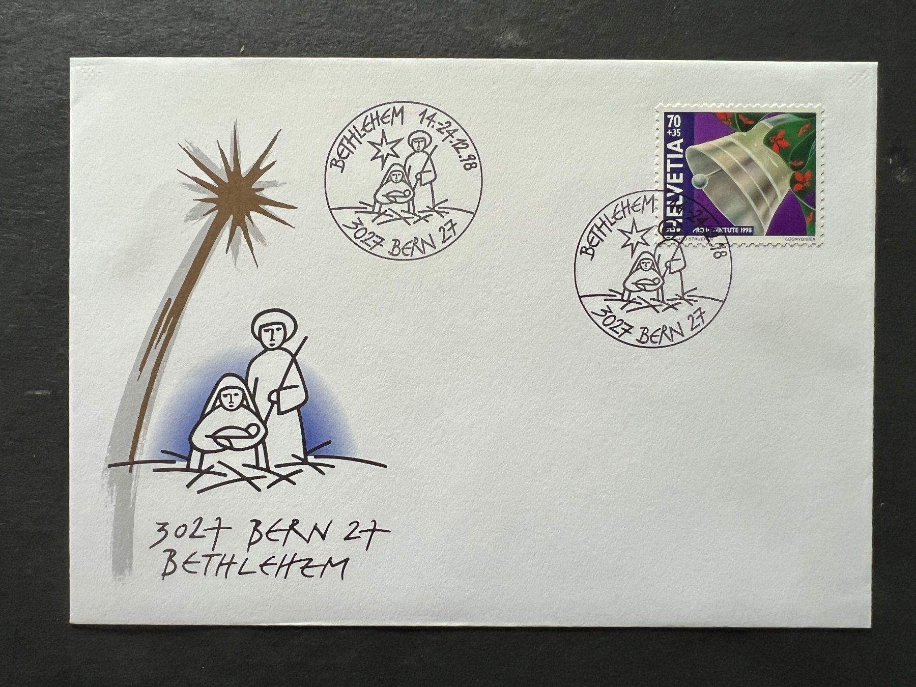 Alle Briefmarken: Bethlehem Spezialcouvert 1998 (M233) – Gebraucht aus Hinwil von Sidi4