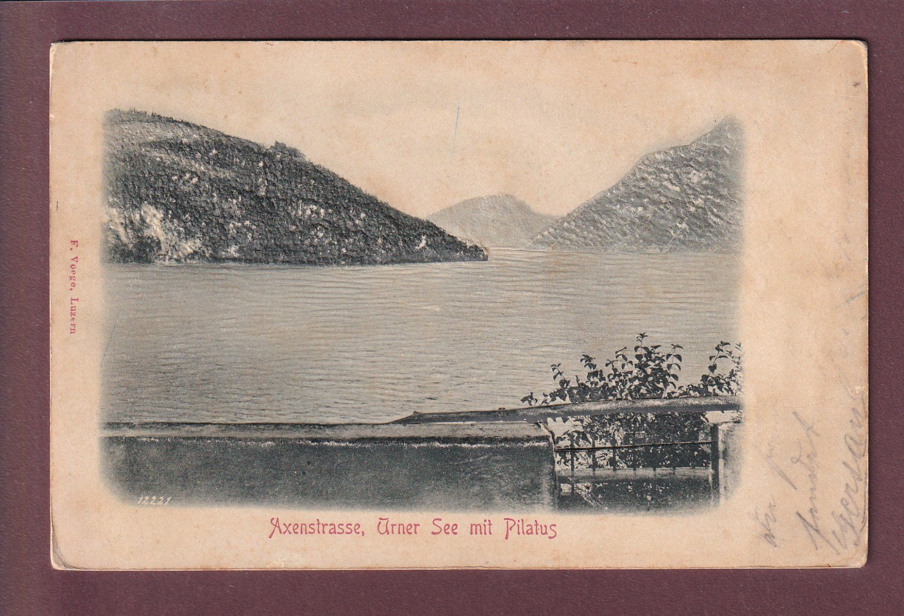 Cartoline postali: AXENSTRASSE - Urnersee - RELIEF - 1902 – Usato da Pully venduto da nicecards