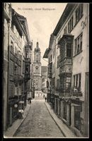 AK St. Gallen, Strasse obere Marktgasse mit Geschäften