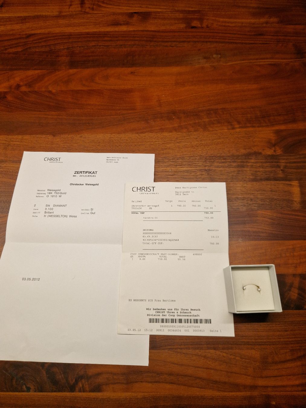 Orecchini pendenti & Orecchini a lobo: Diamant Ohrring – Usato da Urtenen- Schönbühl venduto da Swissluxus 1