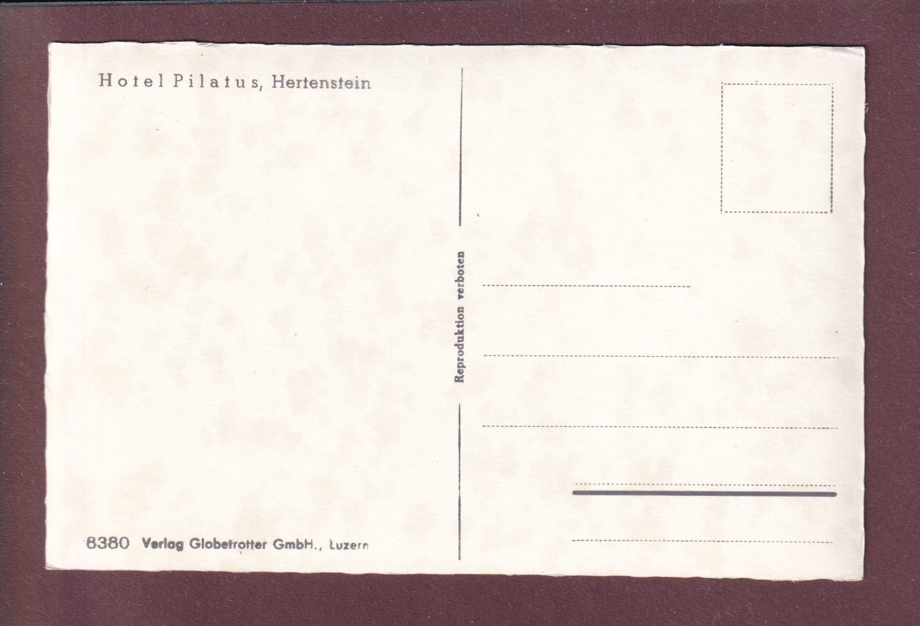 Cartoline postali: Hertenstein - HOTEL PILATUS – Usato da Pully venduto da nicecards 1