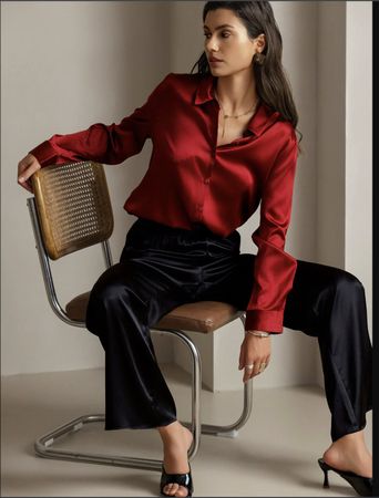 SilkSilky Seidenbluse 19 Momme – Rot – Grösse M (38/40) – NE