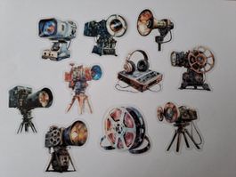 Set K - Vintage Kamera Sticker Set/Film - Retro, Scrapbook