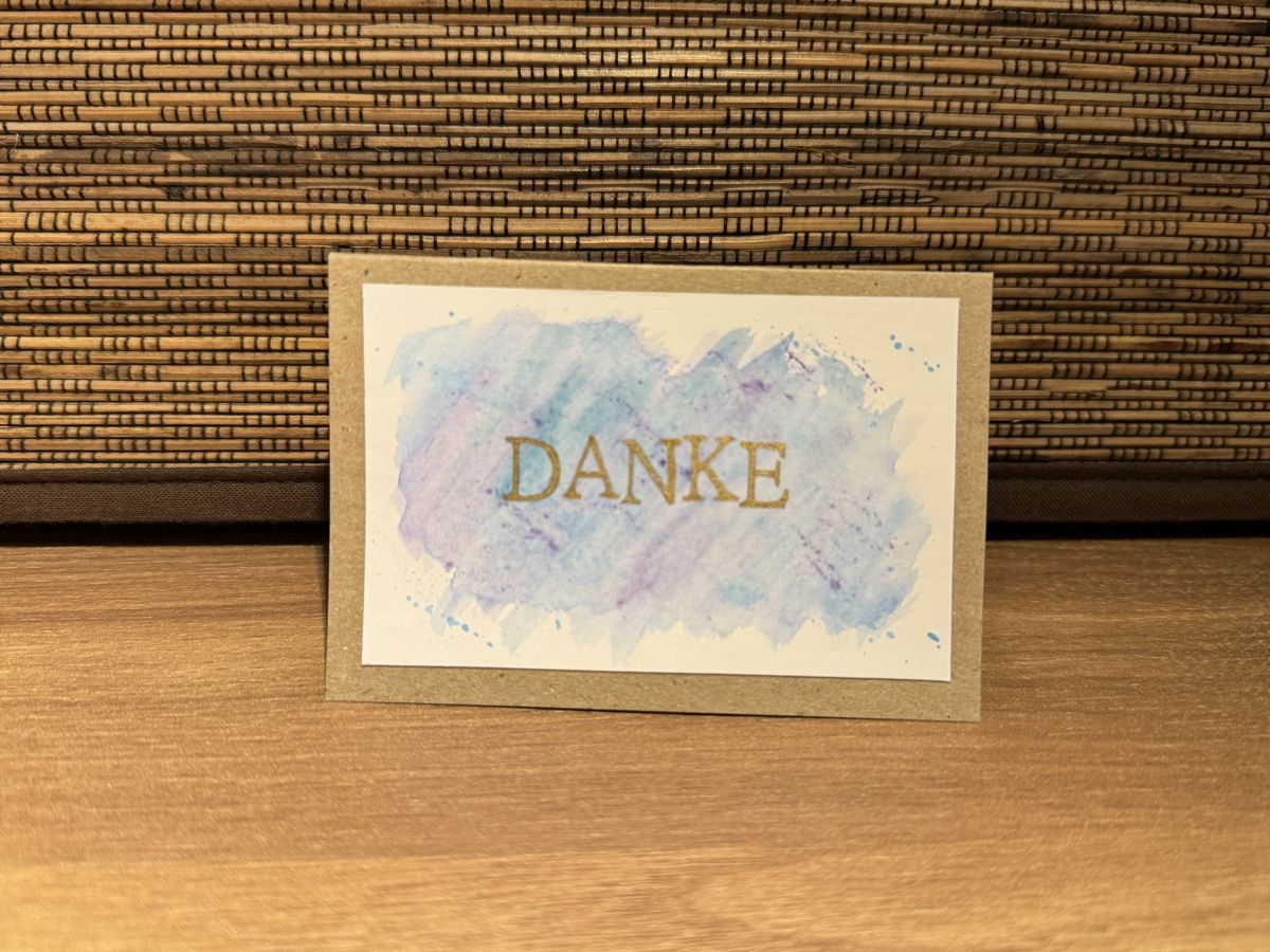 Cartoline: Mini-Karte, Danke blau/gold – Nuovo (secondo la descrizione) da Dübendorf venduto da ZiKarten