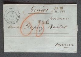 ITALIA 1857: Lettera da FIRENZE a GENÈVE