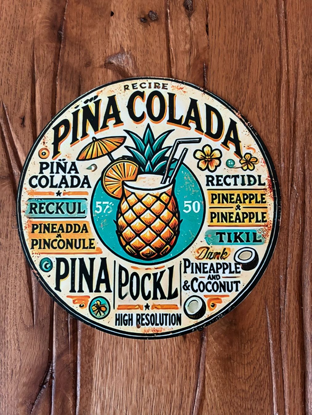 Insegne: Pina Colada - Schönes Blechschild - neu – Nuovo e nell'imballaggio originale da Bremgarten AG venduto da Eurotiz