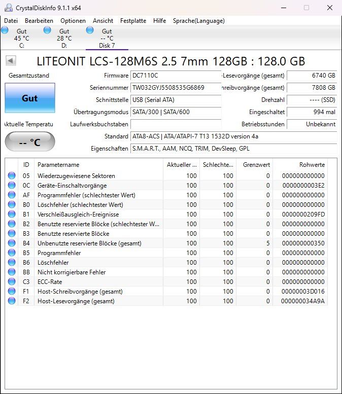 Harddisks: LITE-ON SSD LCS-128M6S  128GB – Gebraucht aus Künten von Arktisde 1