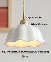 Lampe suspendue LED en céramique,  style nordique moderne