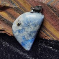 Lapislazuli/Hauyn-Matrix Anhänger 925 Sterligng Silber