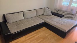 Ecksofa schwarz/grau mit Gebrauchsspuren Grösse L