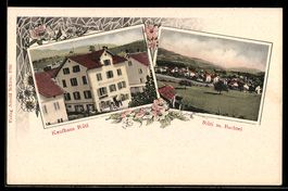 AK Rüti, Kaufhaus, Teilansicht mit Bachtel